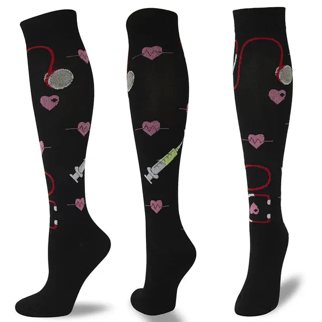 58 Styles Compression Socks Women Stockings 20-30mmHg Running Compression Socks