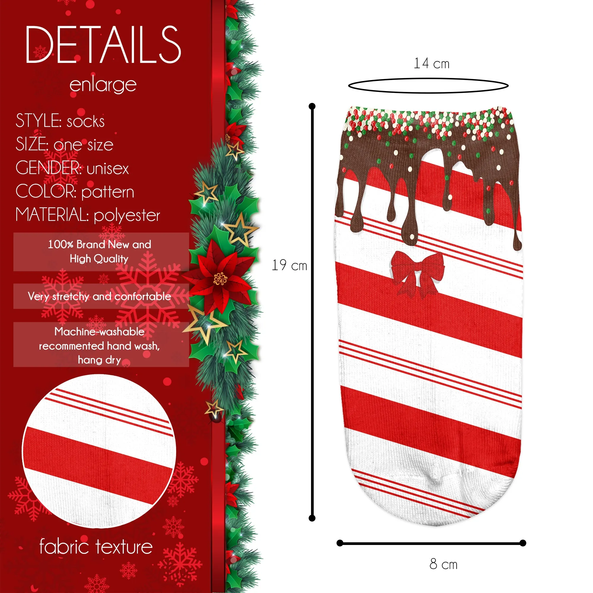 Ankle Socks - Sweet Candy Cane