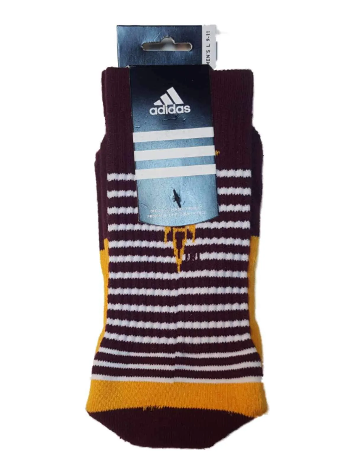 Arizona State Sun Devils Adidas Maroon with White Stripes Men's Crew Socks (L)