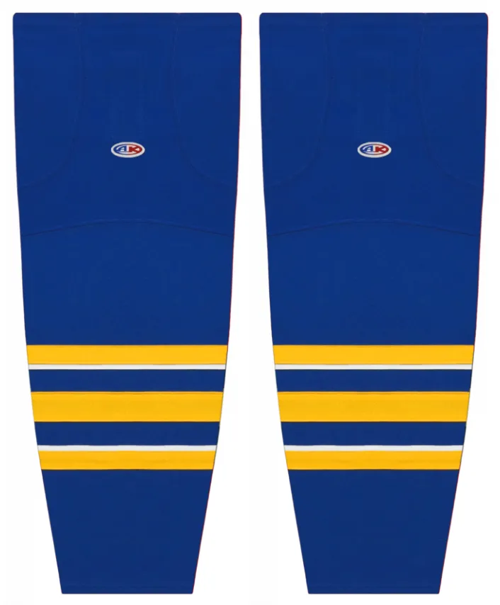 Athletic Knit (AK) HS2100-200 2021 Buffalo Sabres Royal Blue Mesh Ice Hockey Socks