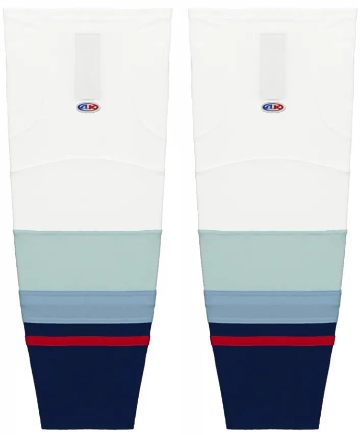 Athletic Knit (AK) HS2100-501 2021 Seattle Kraken White Mesh Ice Hockey Socks