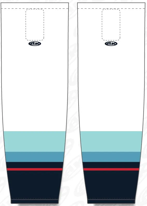 Athletic Knit (AK) HS2100-501 2021 Seattle Kraken White Mesh Ice Hockey Socks