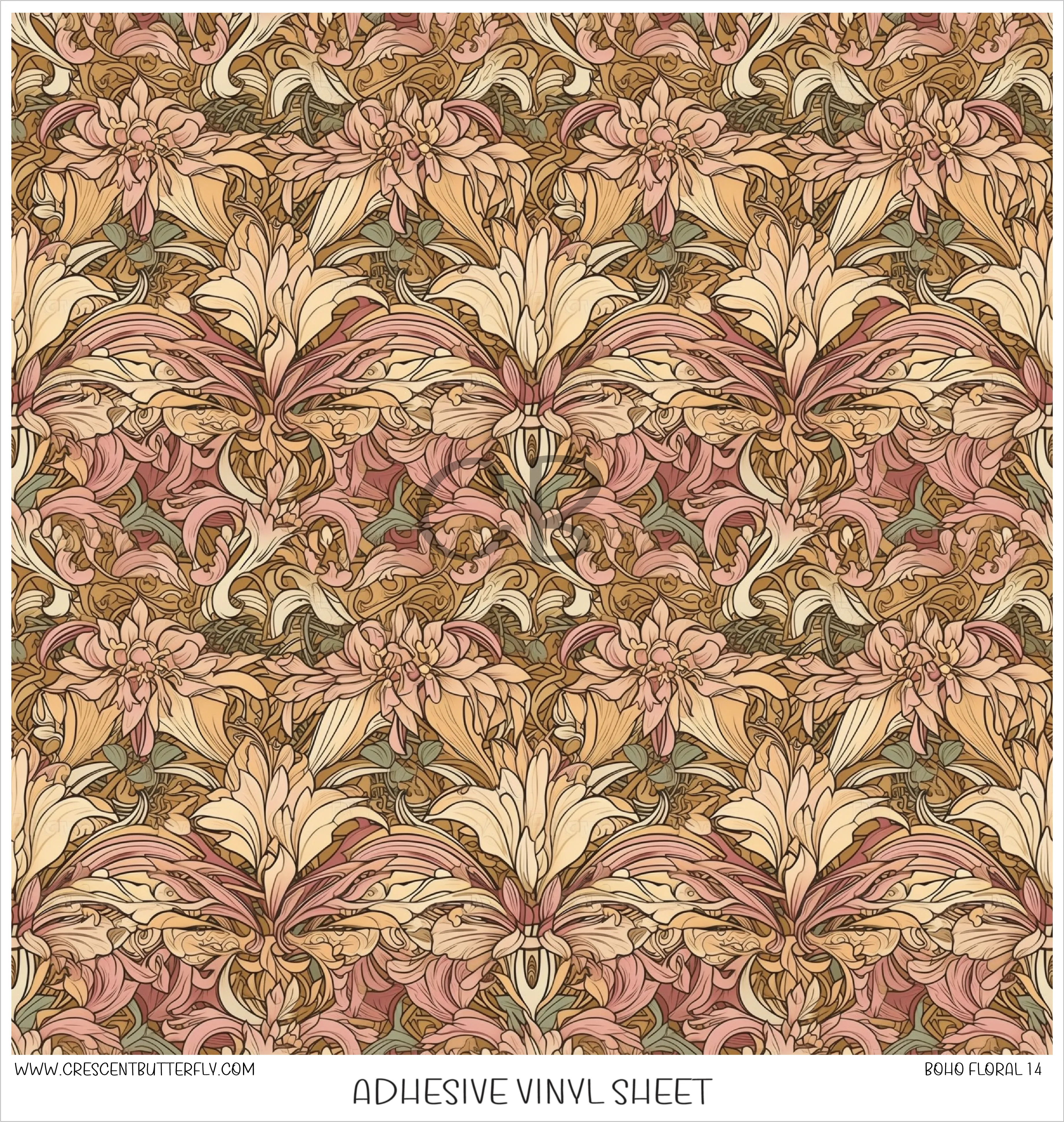 Boho Floral 14 Printed Vinyl Sheet/Wrap