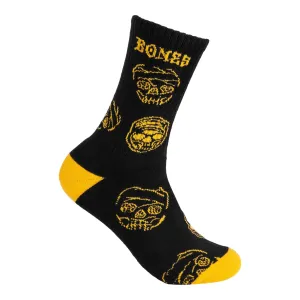 Bones Black & Gold Socks Black