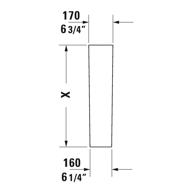 DuraStyle 7.5" x 6.75" Ceramic Pedestal Leg in White