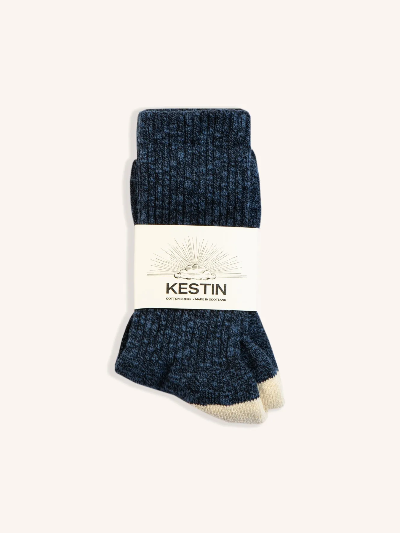 Elgin Cotton Sock in Navy Marl