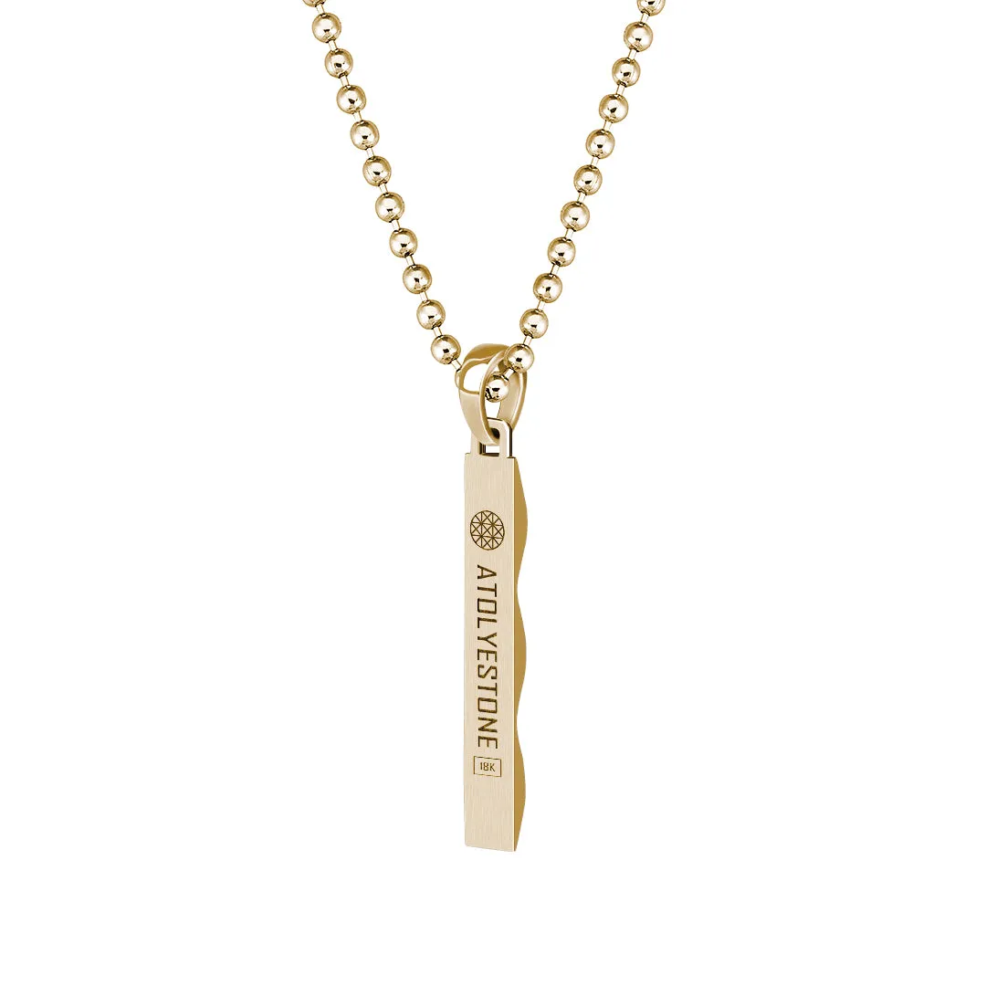 Faceted Tag Pendant in Gold