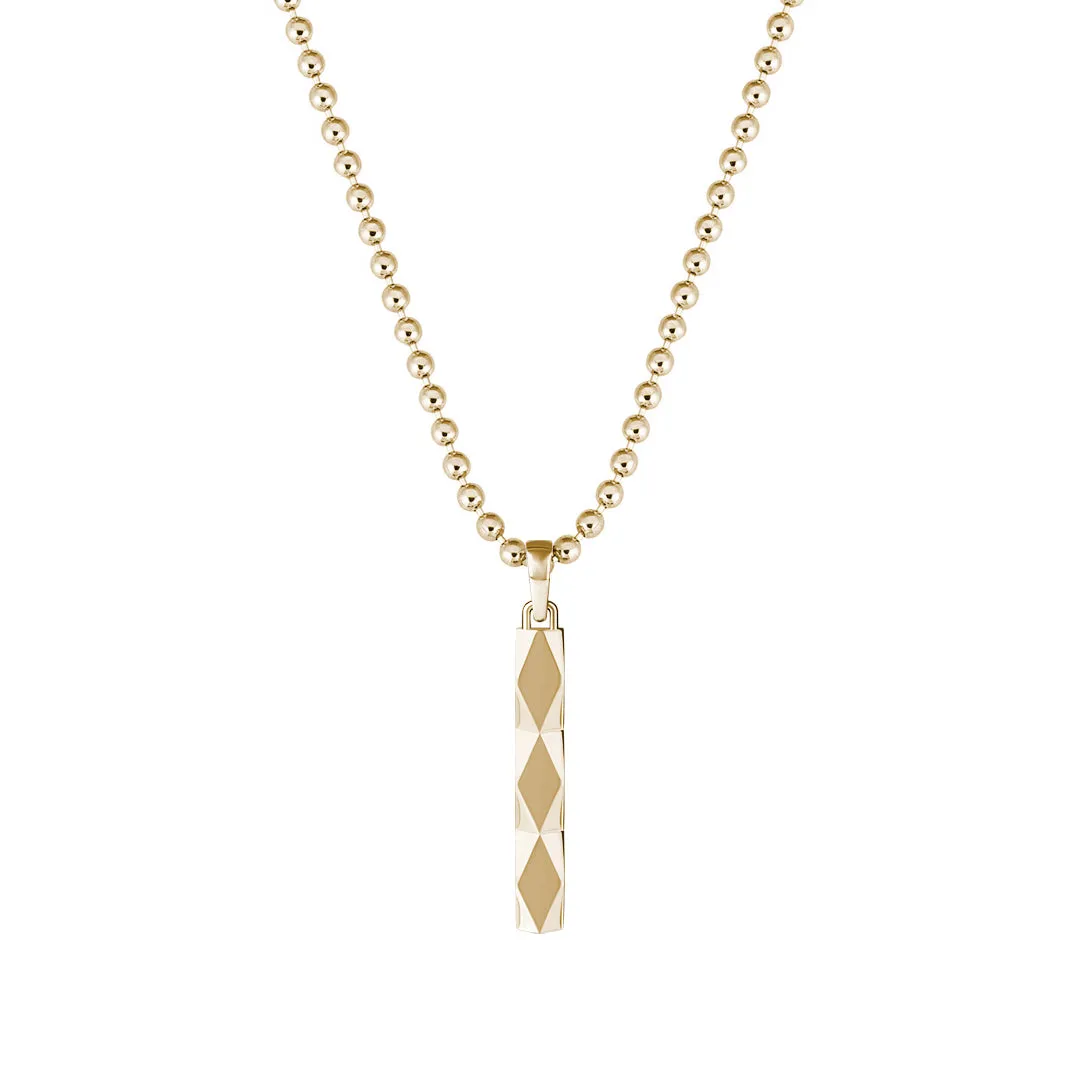 Faceted Tag Pendant in Gold