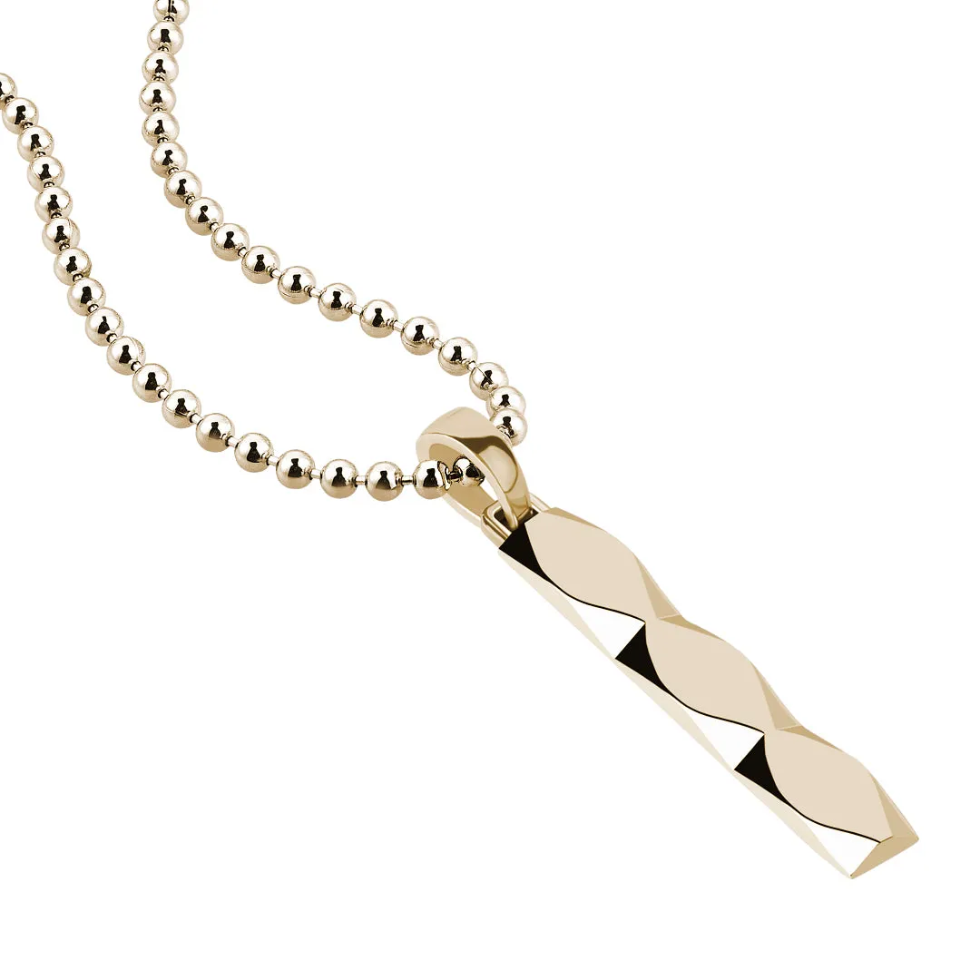 Faceted Tag Pendant in Gold