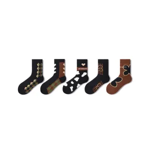 Fall Foliage All-season Women 5pcs Crew Socks Set