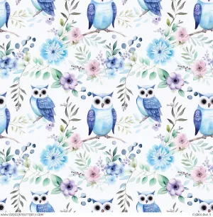 Floral Owl 3 Printed Vinyl Sheet/Wrap