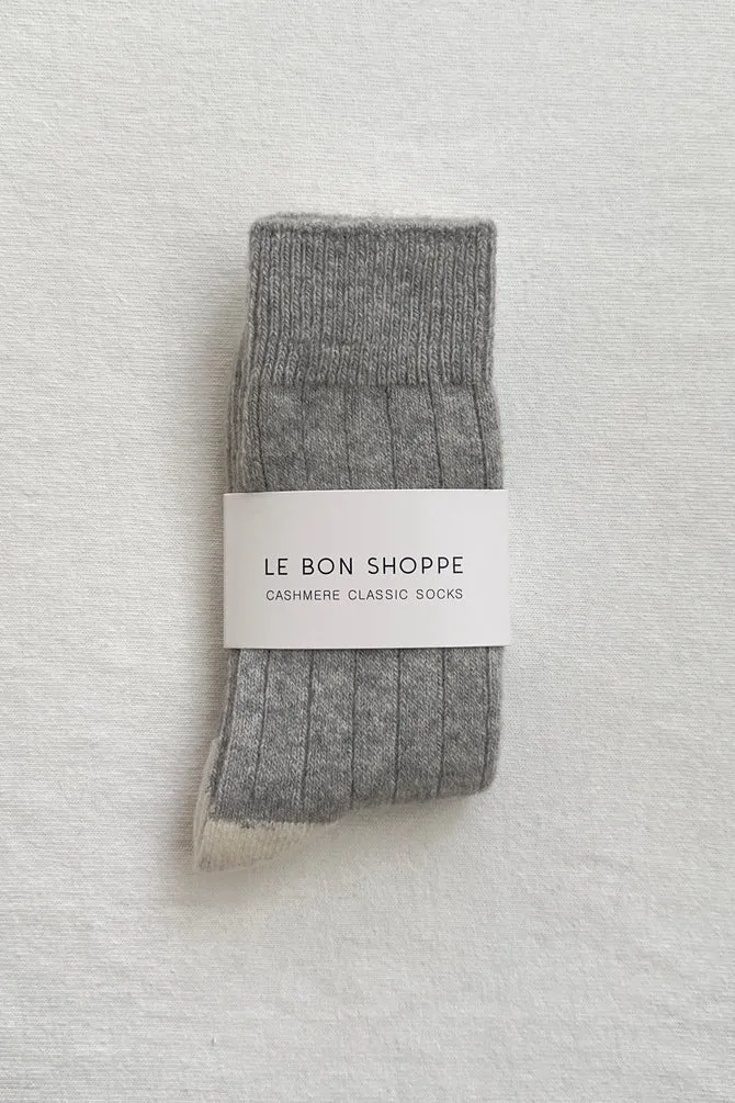 Gray Cashmere Blend Socks