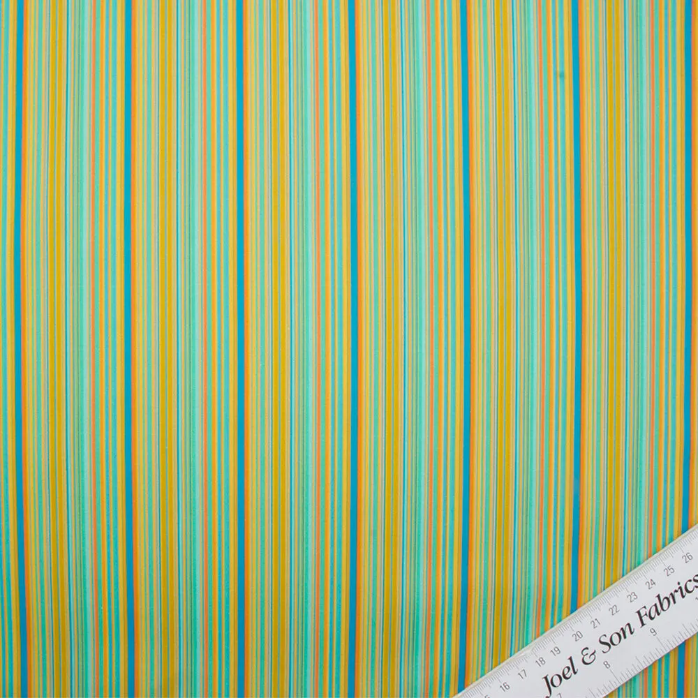 Green/Yellow Striped Lightweight Cotton