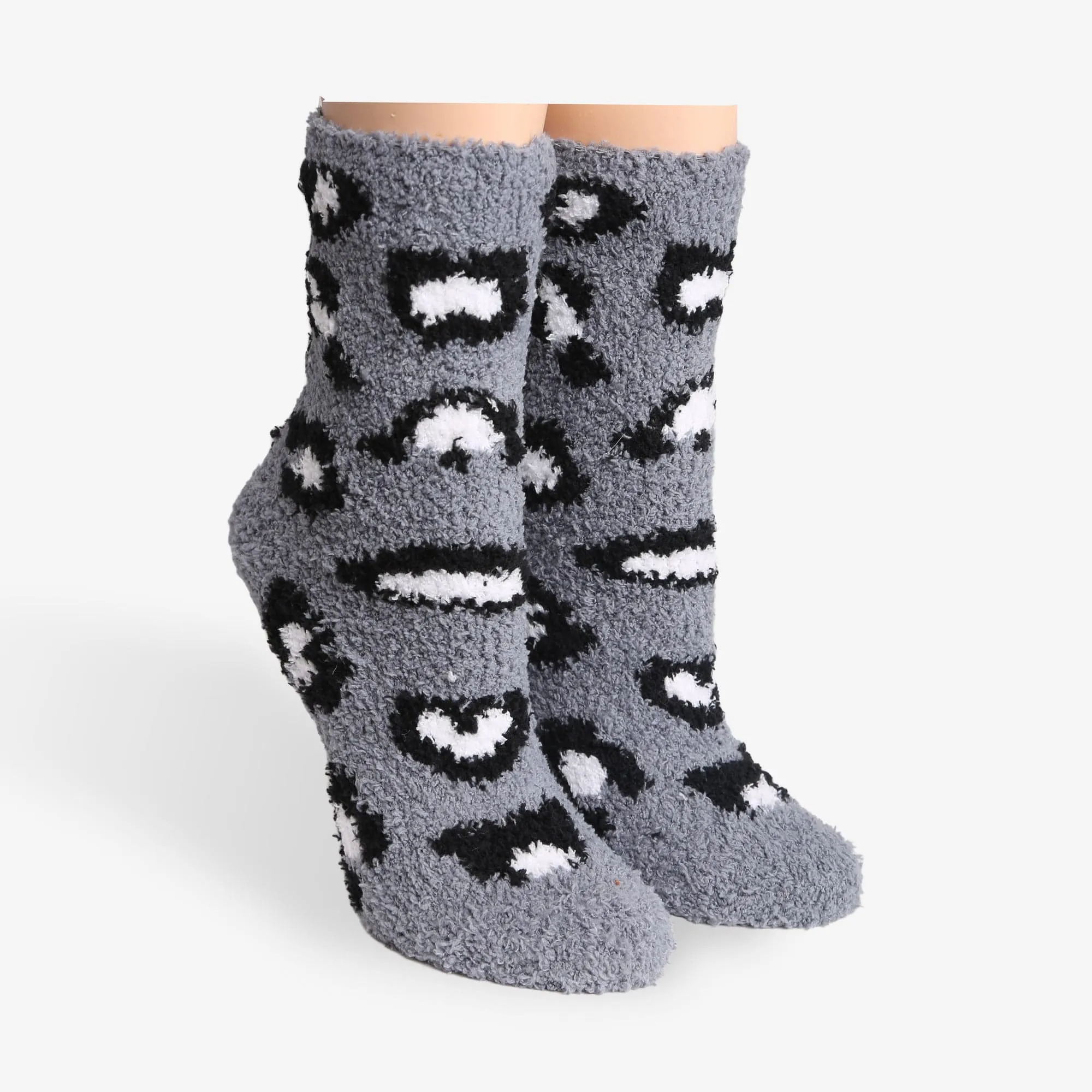 JCS105 Super Lux 6 Pcs Assorted Leopard Crew Socks