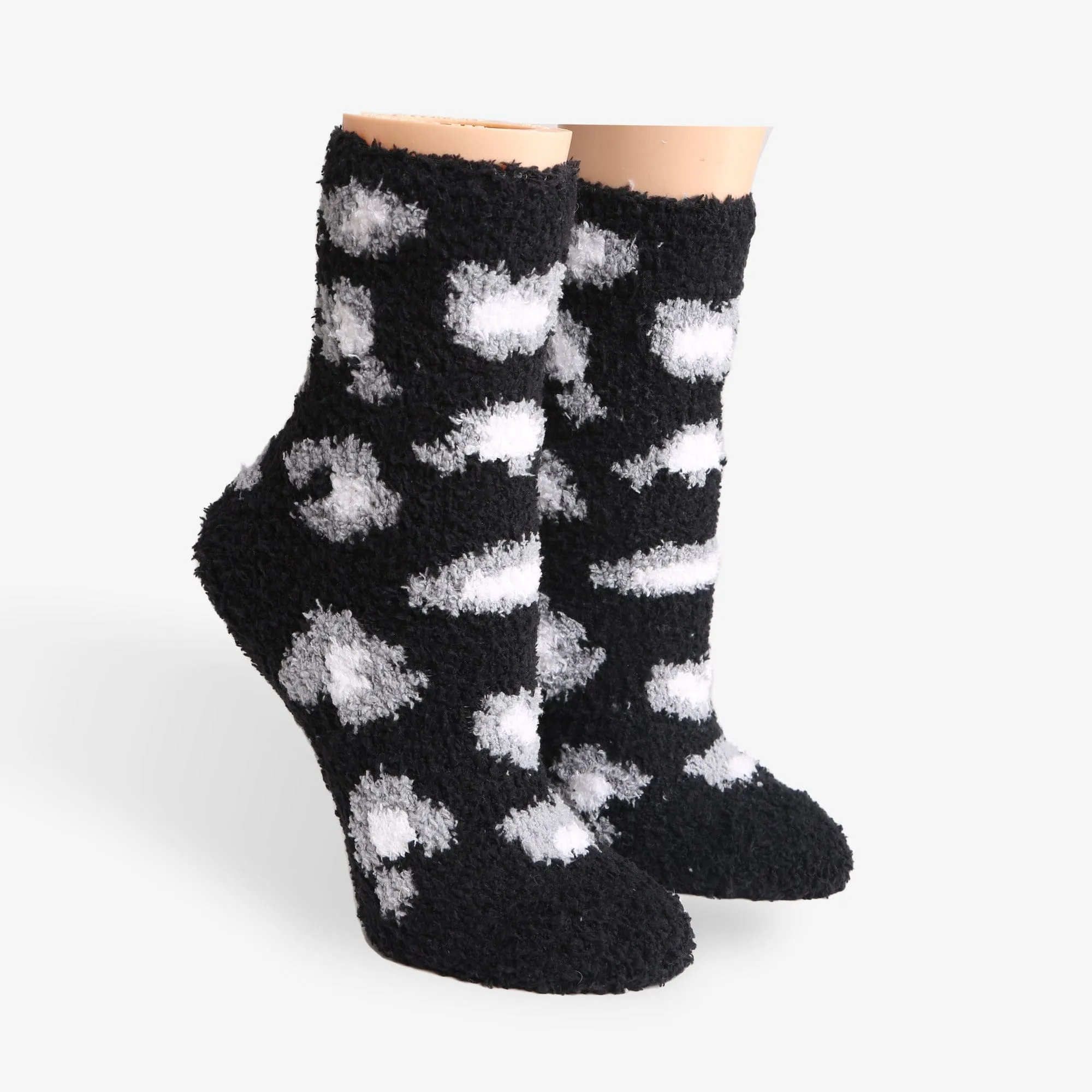 JCS105 Super Lux 6 Pcs Assorted Leopard Crew Socks