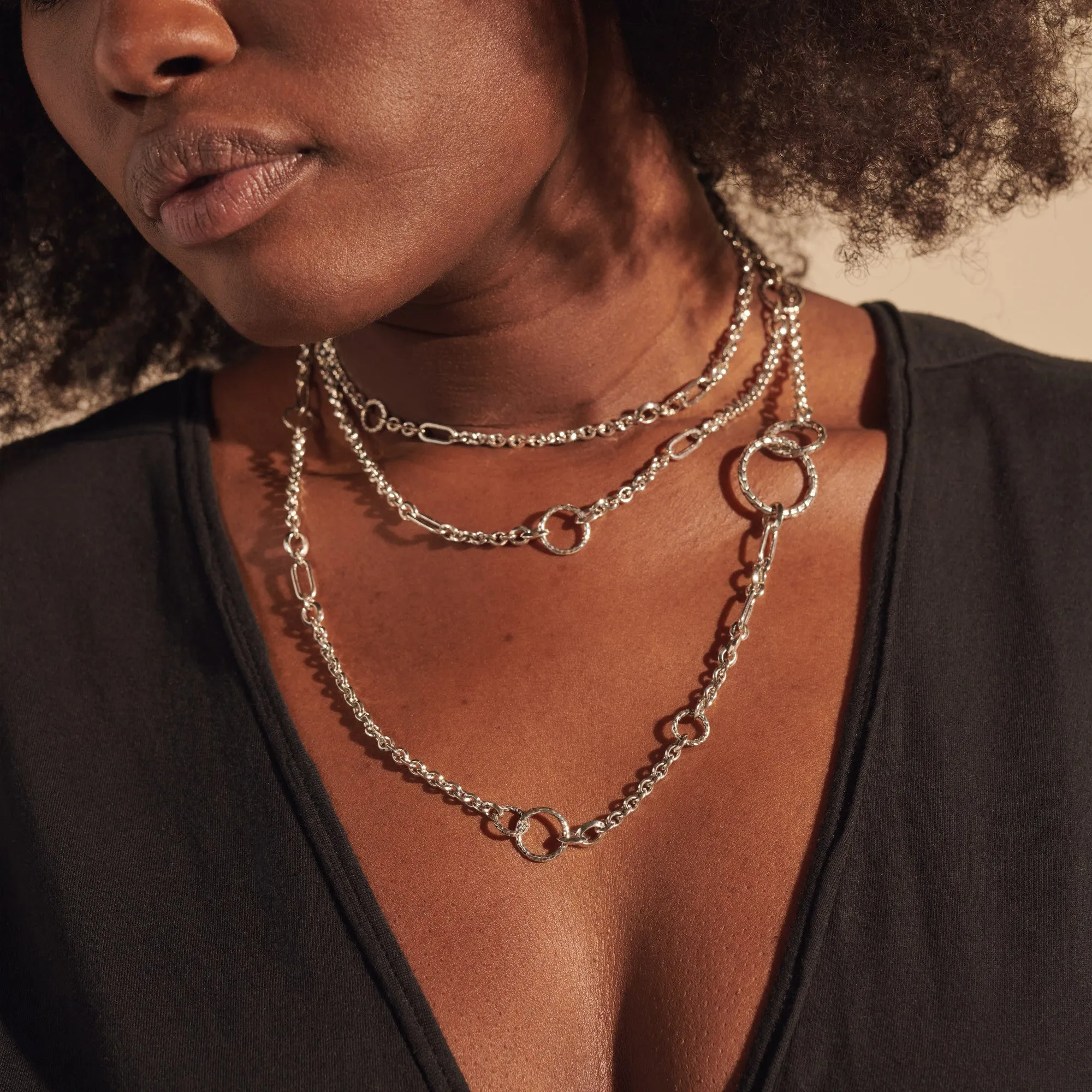 John Hardy Hammered Silver Sautoir Necklace