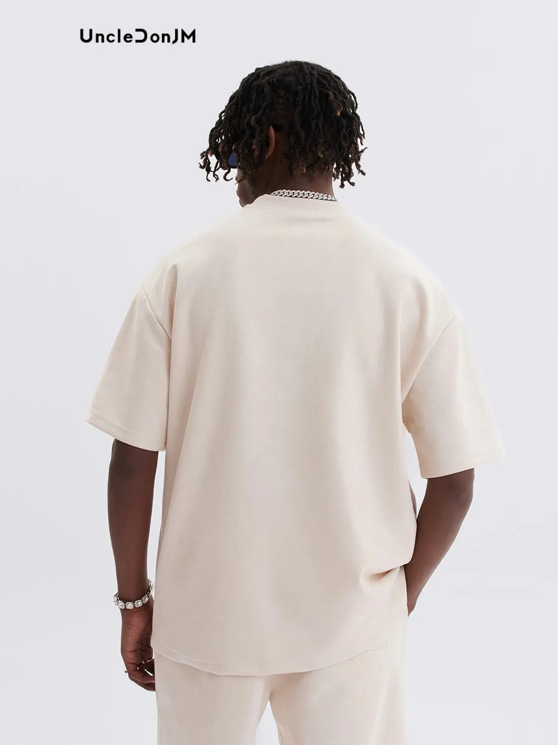 Letter Foam Printing Short-sleeved T-shirt Men High Street Suede Tops