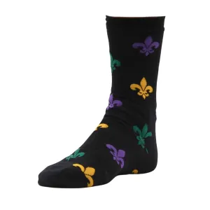 Mardi Gras Fleur de les Black Socks