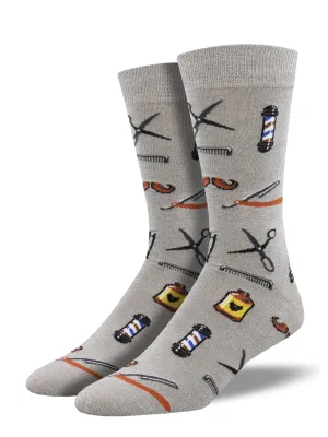Men's Bamboo Barber Shop Crew (Gray Heather)