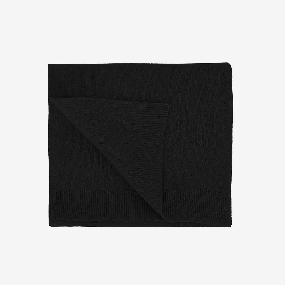 Merino Wool Scarf - Deep Black