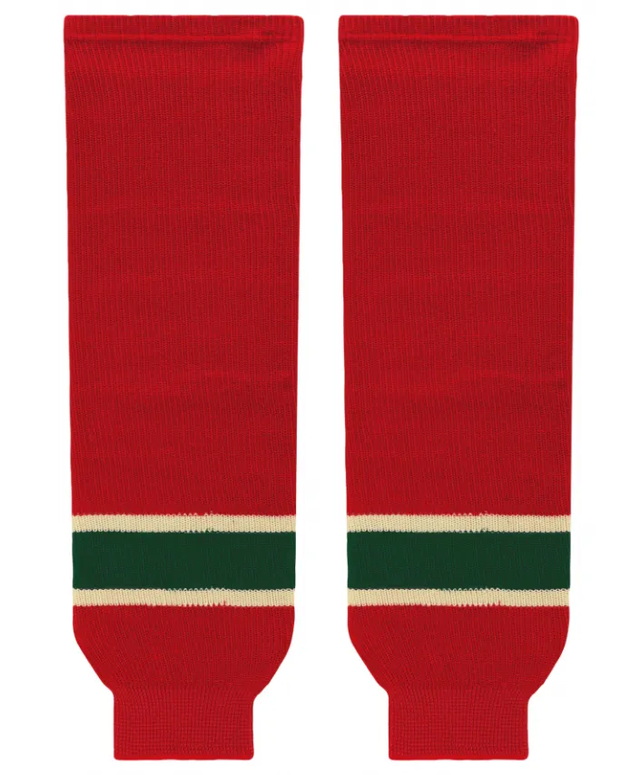 Modelline 2000-09 Minnesota Wild Third Red Knit Ice Hockey Socks