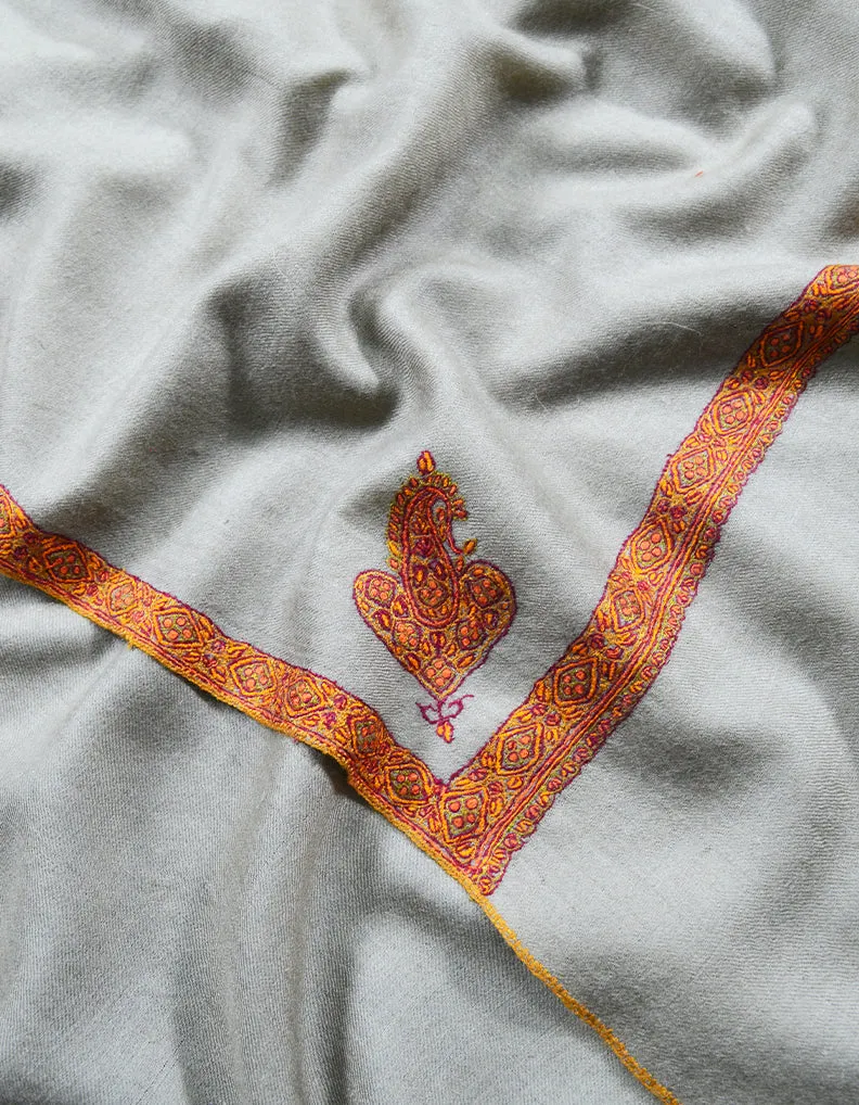 natural Embroidery Pashmina Stole 7837