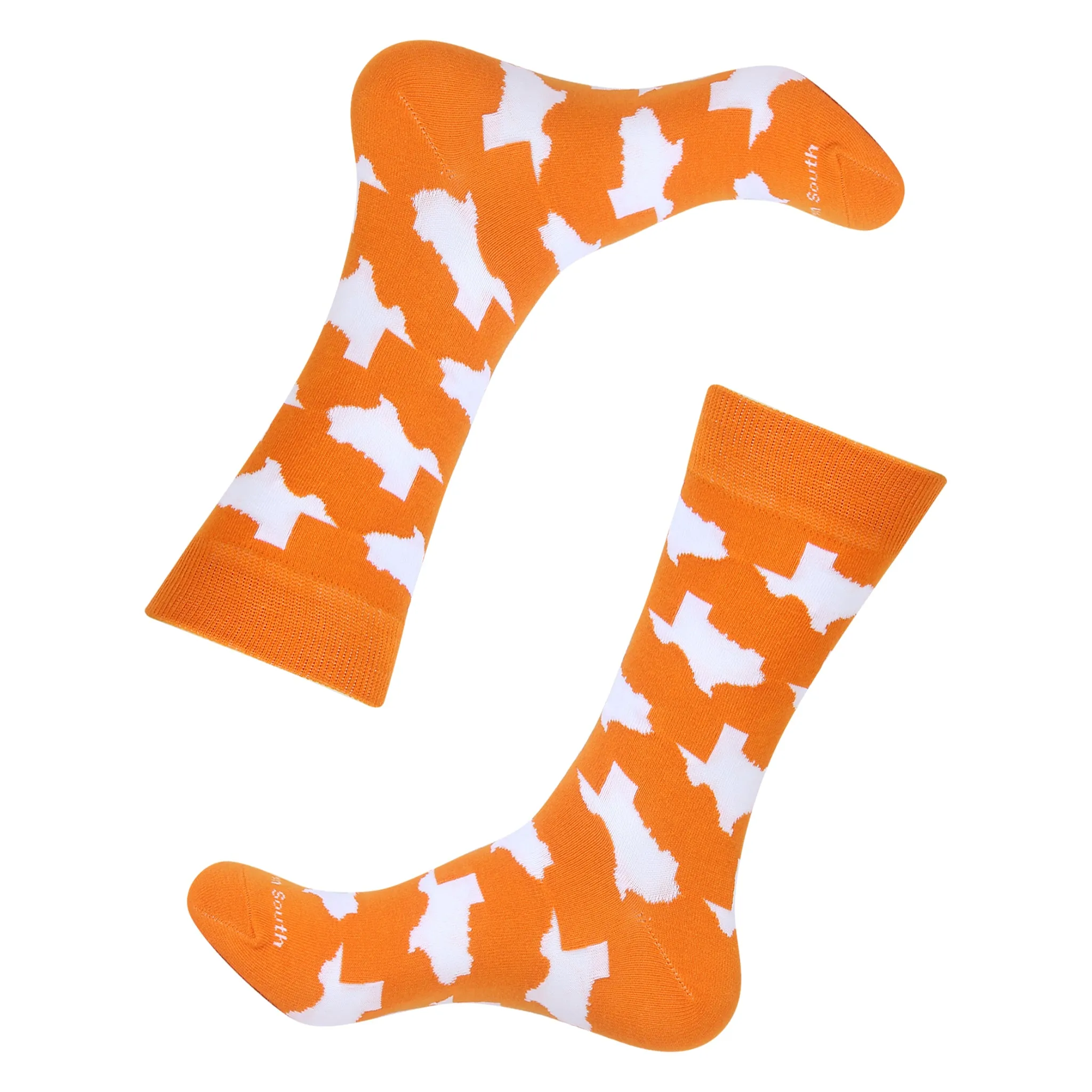 Orange/White Texas Shape Socks