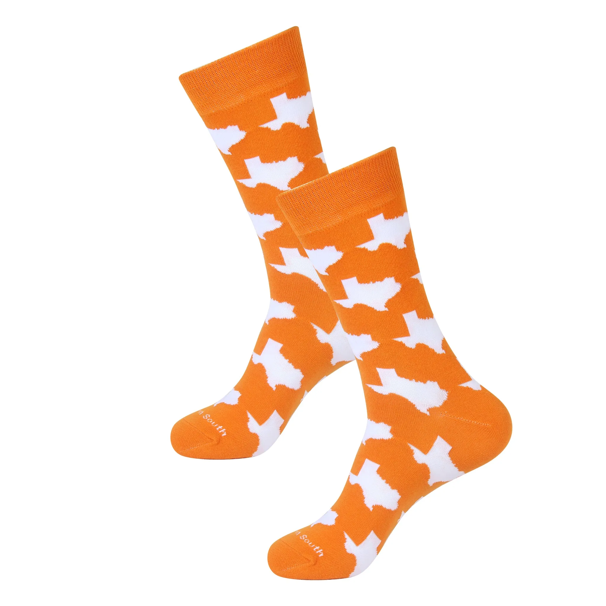 Orange/White Texas Shape Socks