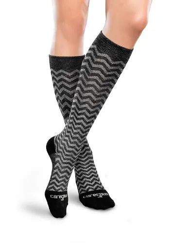 PATTERNED Core-Spun, 20-30 mmHg, Knee High, Closed Toe