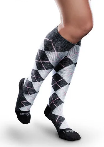 PATTERNED Core-Spun, 20-30 mmHg, Knee High, Closed Toe