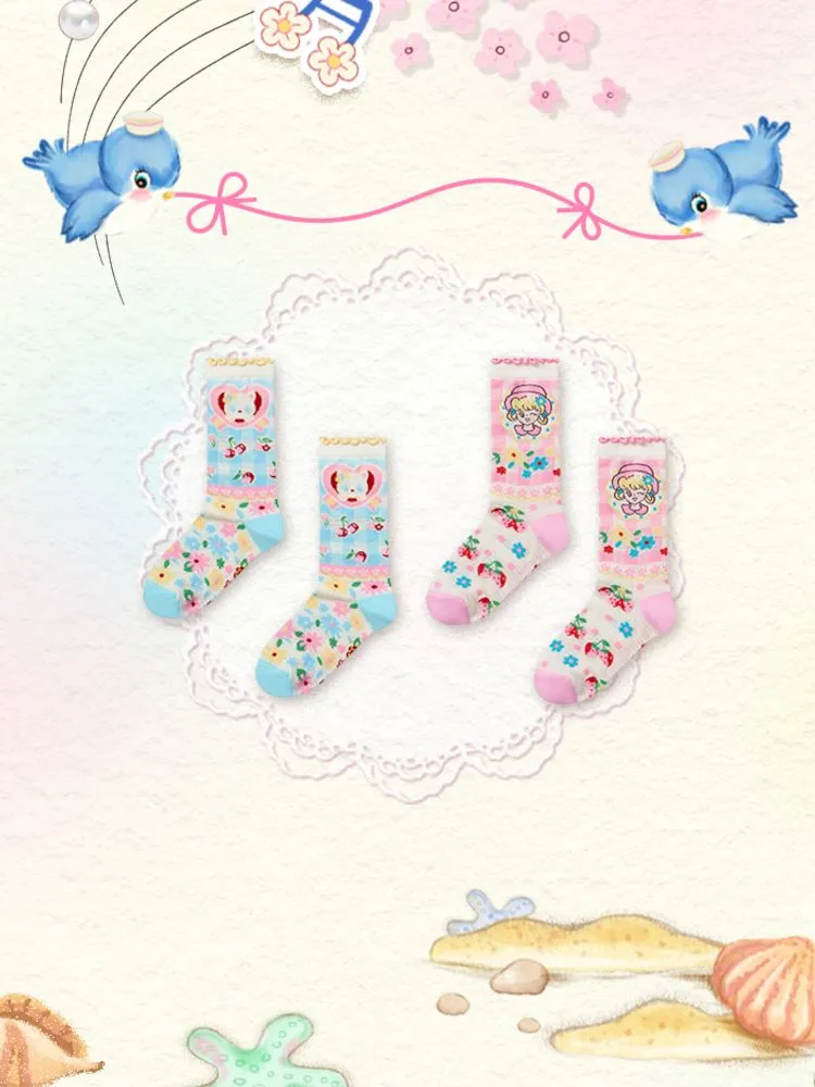 Plaid Cat Beauty Mid-calf Socks【s0000009063】