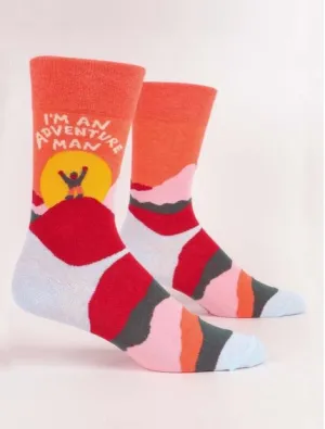 "Blue Q" Men's Socks - I'm An Adventure Man