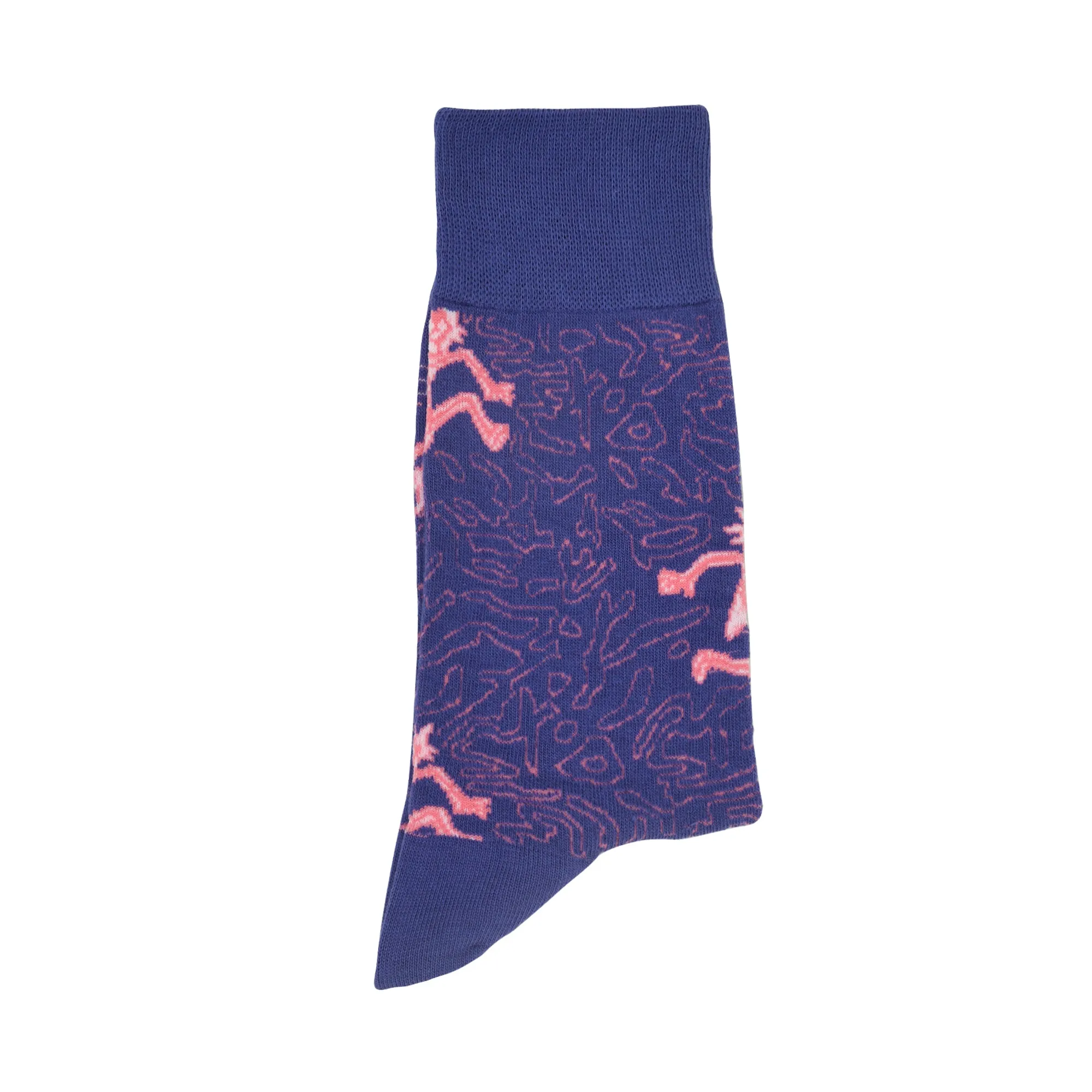 Rick and Morty Cotton Crew socks for Men (Pack of 2) (Free Size) (Pink, Purple)