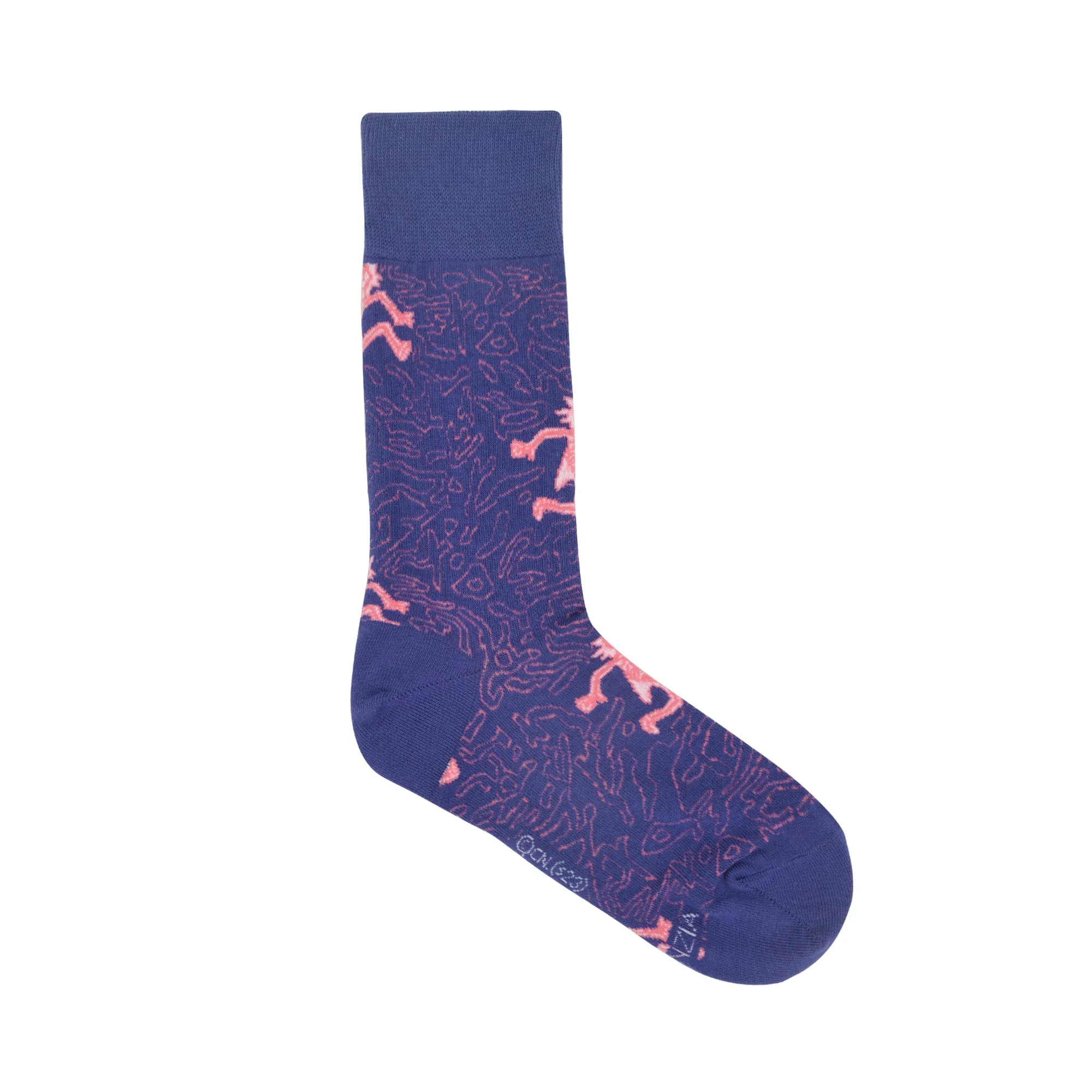 Rick and Morty Cotton Crew socks for Men (Pack of 2) (Free Size) (Pink, Purple)