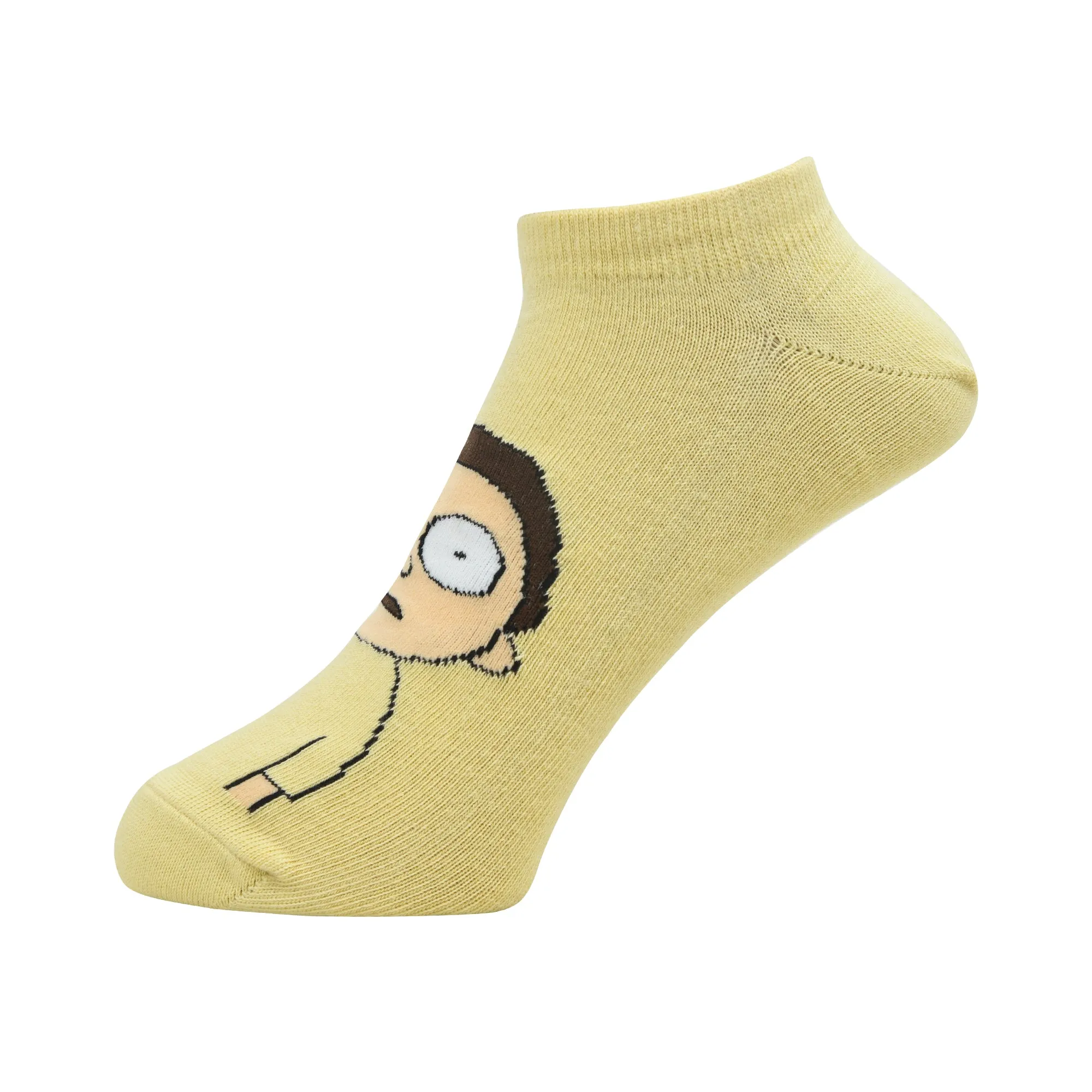 Rick and Morty Cotton Lowcut Character socks for Men (Pack of 3) (Free Size) (Blue, Cream)