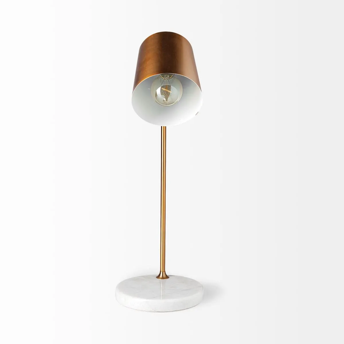 Sanderson Table Lamp Gold Metal | White Marble