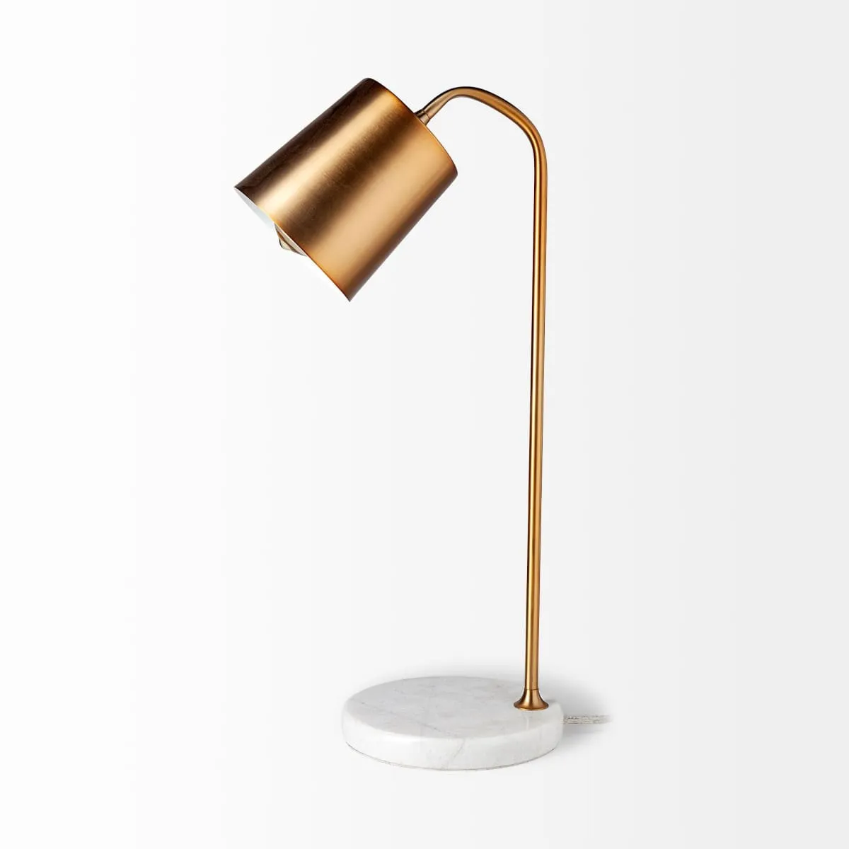 Sanderson Table Lamp Gold Metal | White Marble
