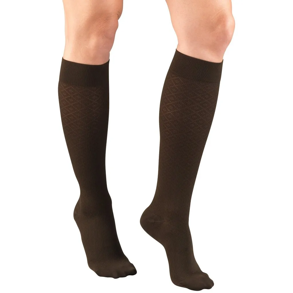 Second Skin Women's Diamond Knit 15-20 mmHg Trouser Socks