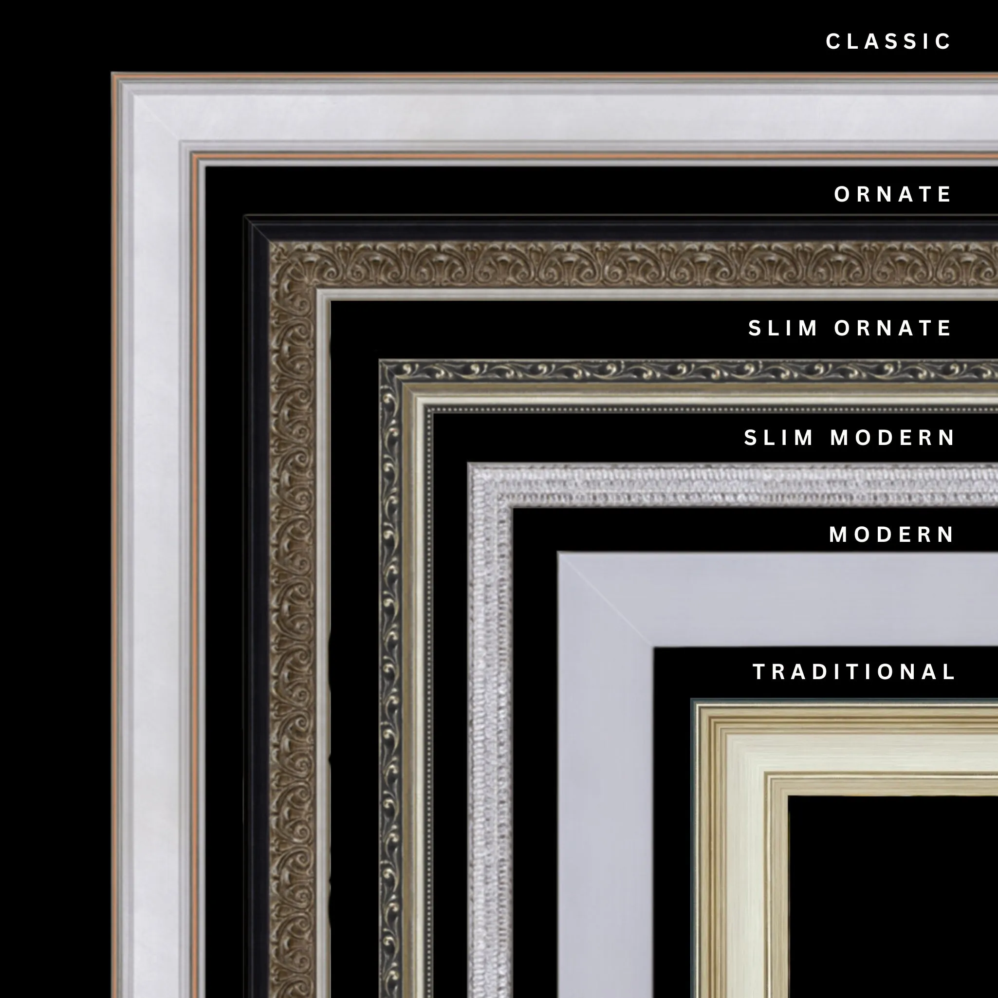 Silver 46x39 Picture Frame Ornate Traditional Classic Antique