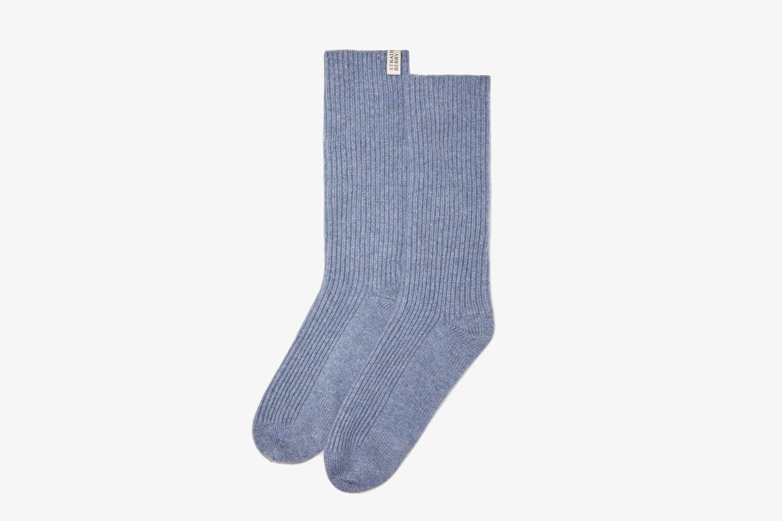 Skye Pure Cashmere Socks - Denim Blue