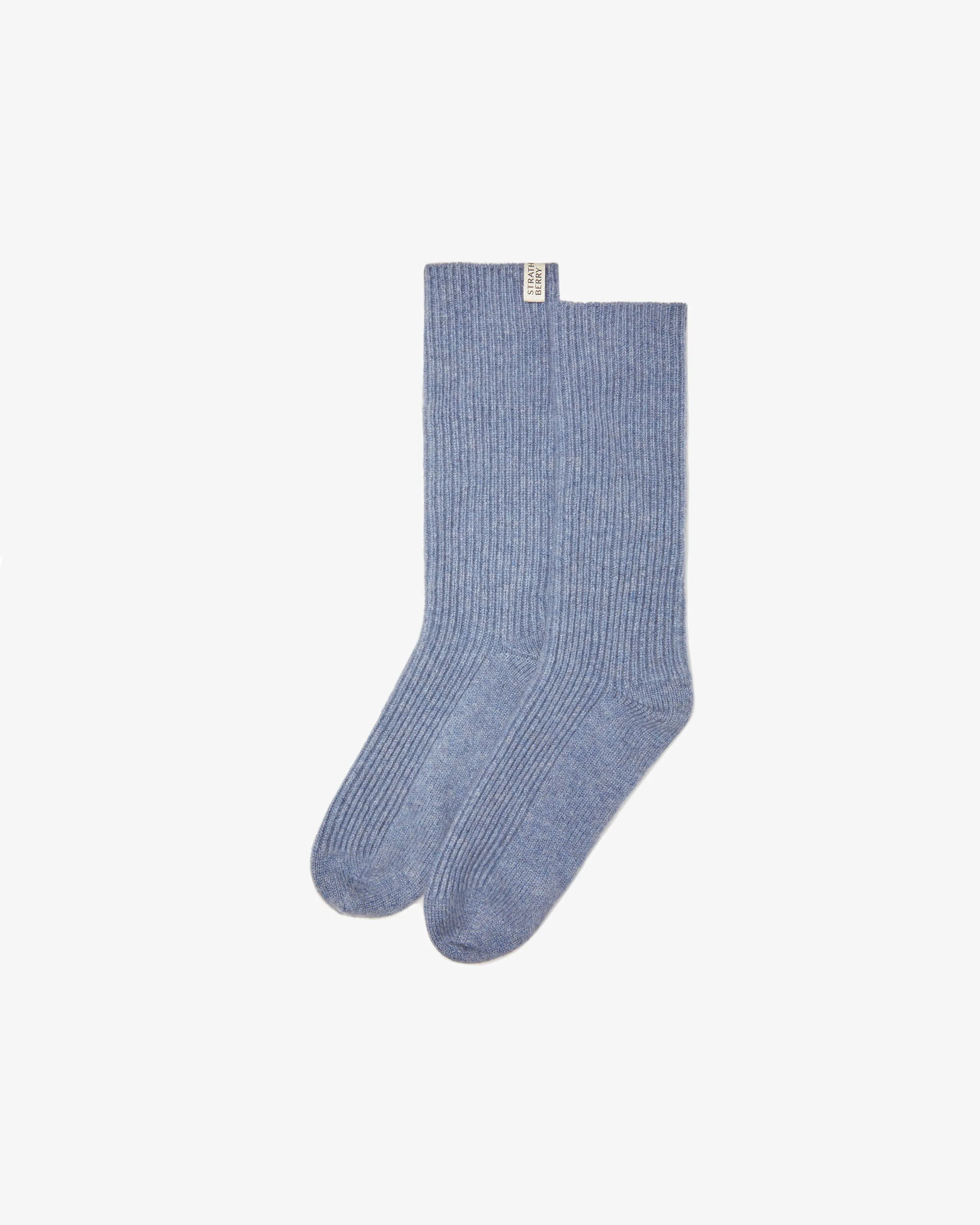 Skye Pure Cashmere Socks - Denim Blue