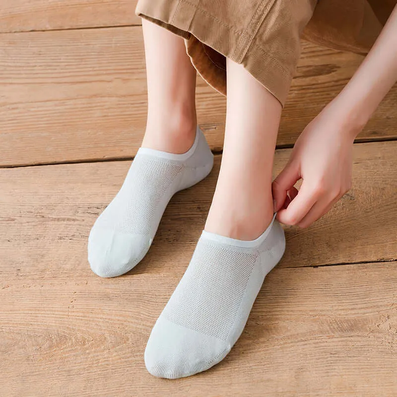 Socks women summer thin version of breathable invisible boat socks solid color leisure low to prevent falling with cotton shorts wholesale