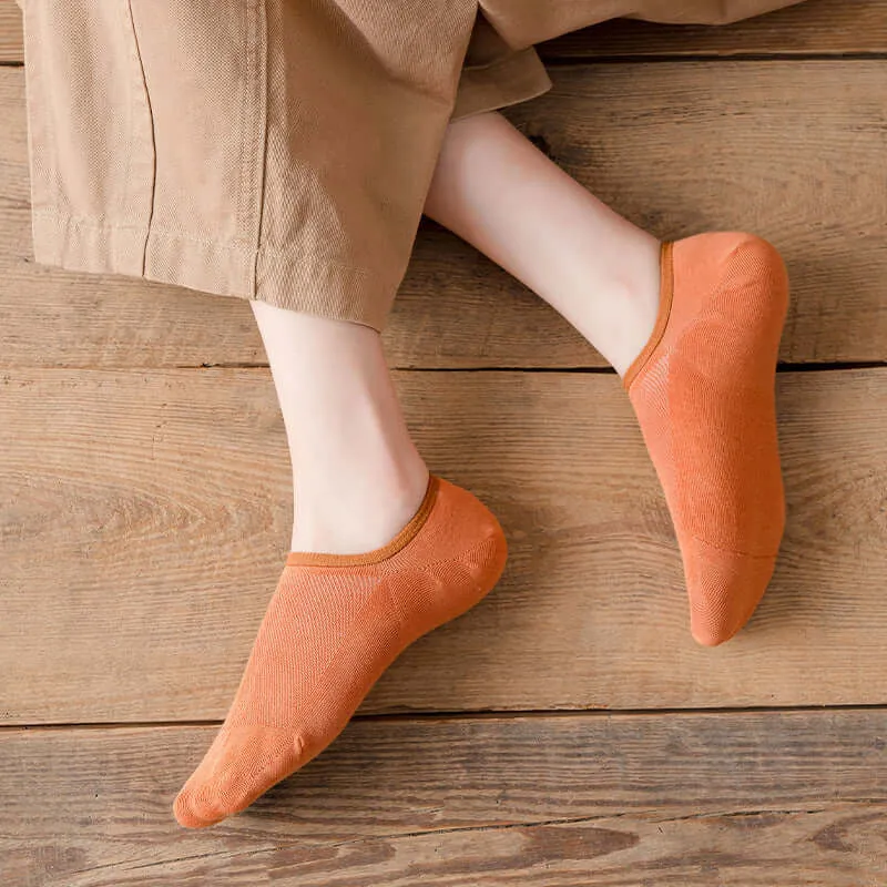 Socks women summer thin version of breathable invisible boat socks solid color leisure low to prevent falling with cotton shorts wholesale