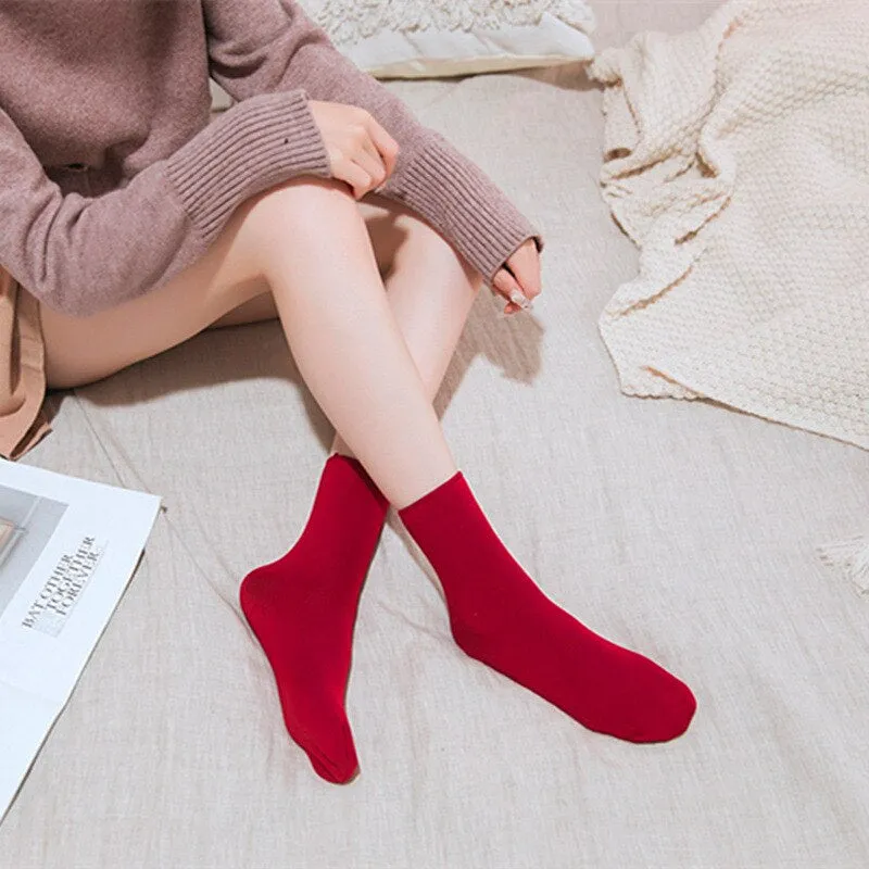 Soft Casual Solid Color Socks