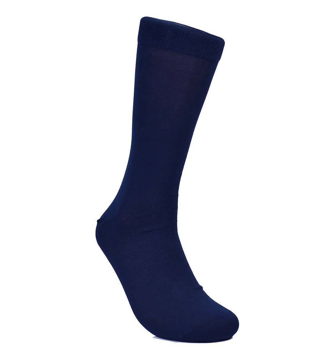 Solid Navy Cotton Dress Socks By Paul Malone