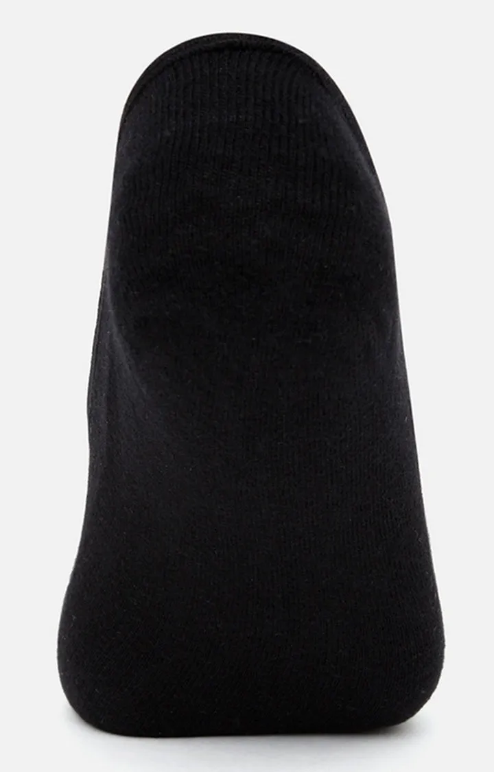 Spykar White & Black Solid Shoe Liners Ped Socks - Pair Of 2