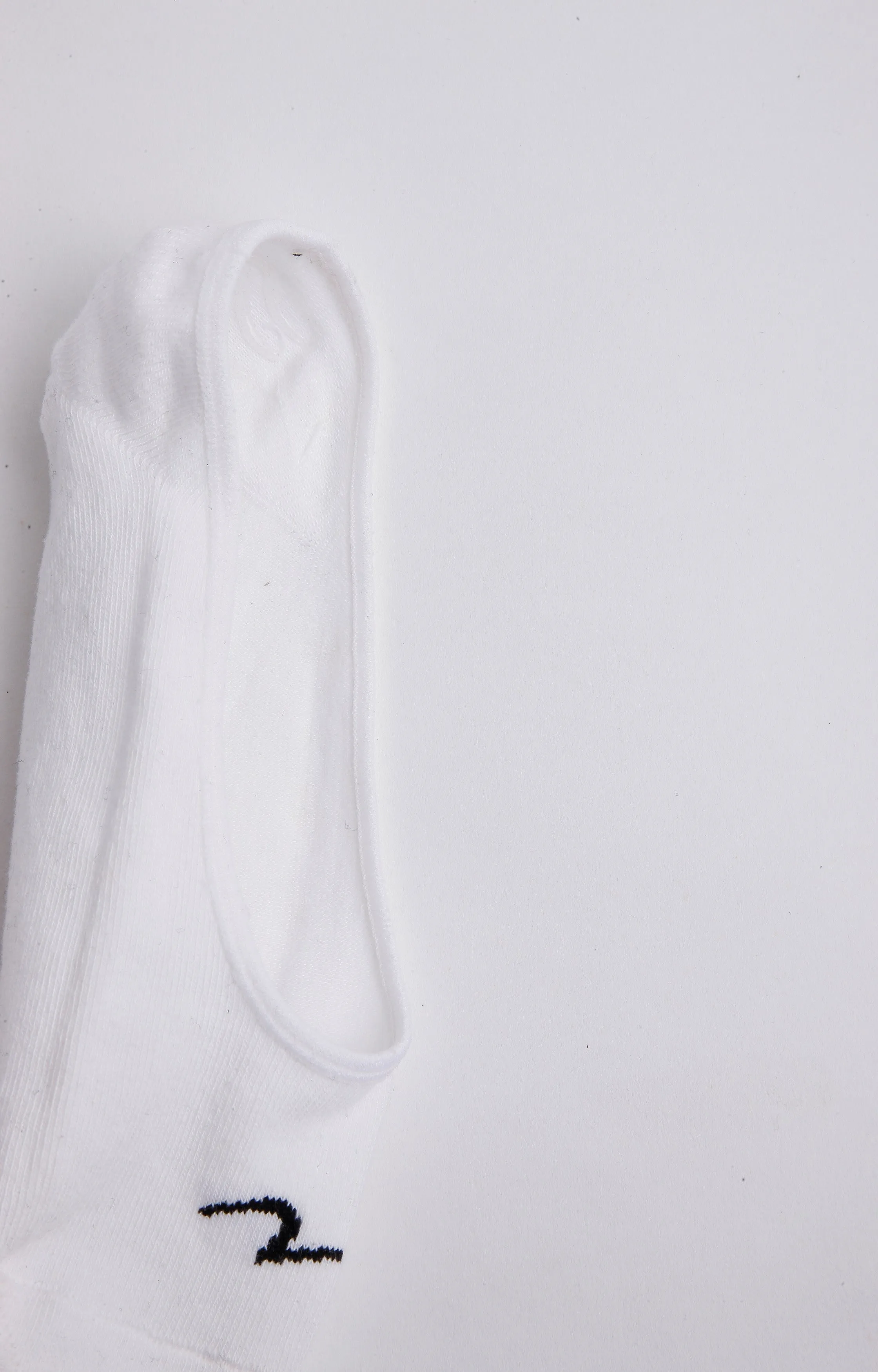 Spykar White & Black Solid Shoe Liners Ped Socks - Pair Of 2
