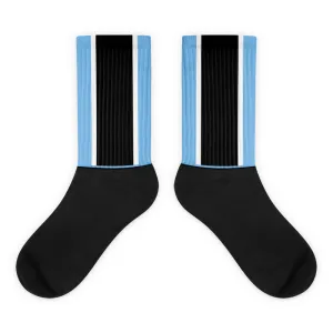 Windrush Blue, Black & White Black Foot Socks by Robert Bowen