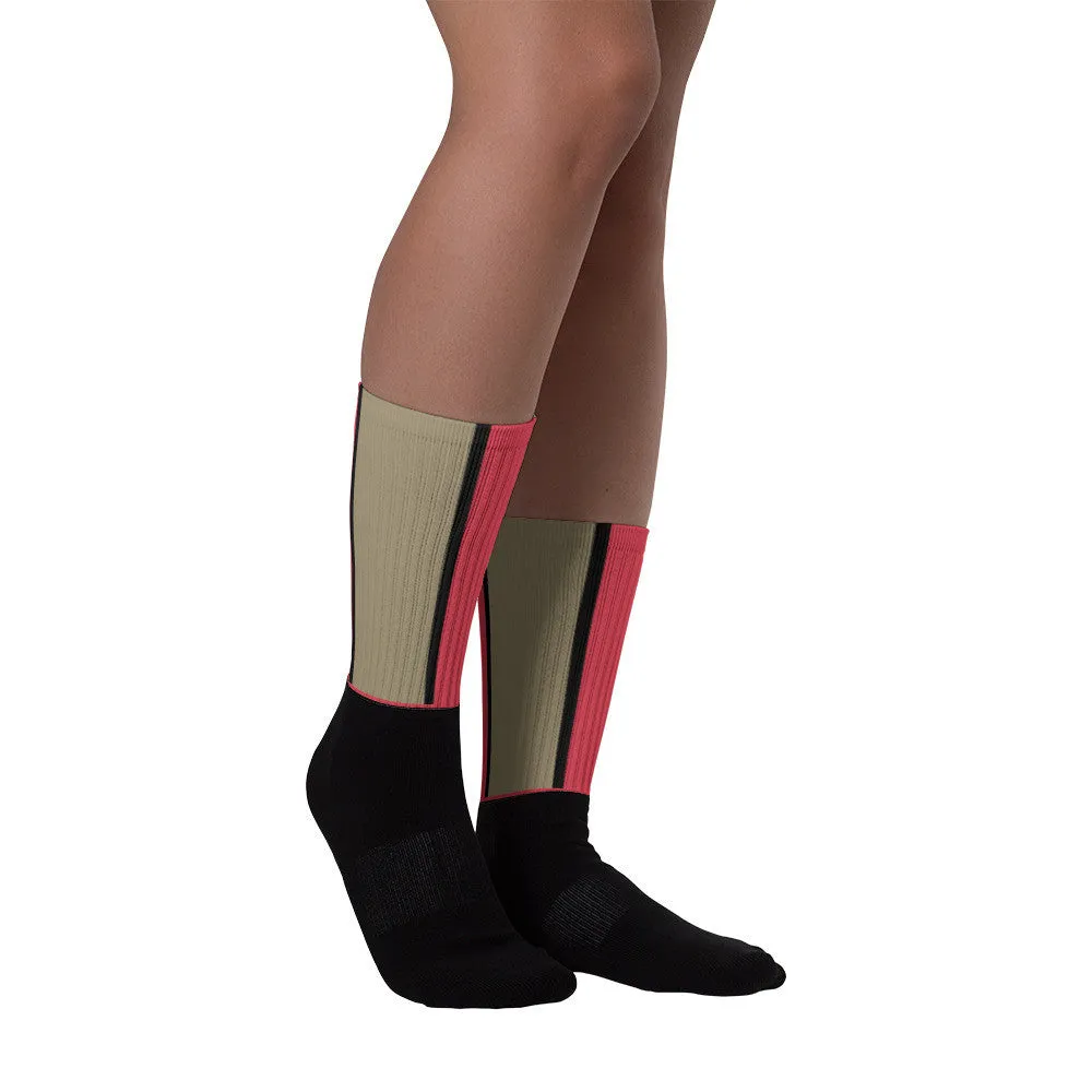 Windrush Red, Tan & Black Black Foot Socks by Robert Bowen