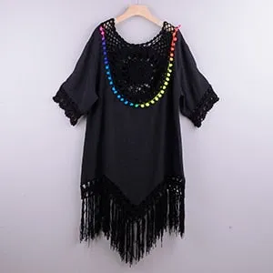 Women Bikini Cover Up Floral Lace Hollow Swimsuit Cover Up